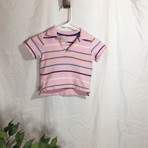 Pink and Blue Striped Top